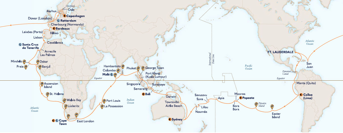 2027-HAL-World-Cruise-Map Holland America Line World Cruise Map